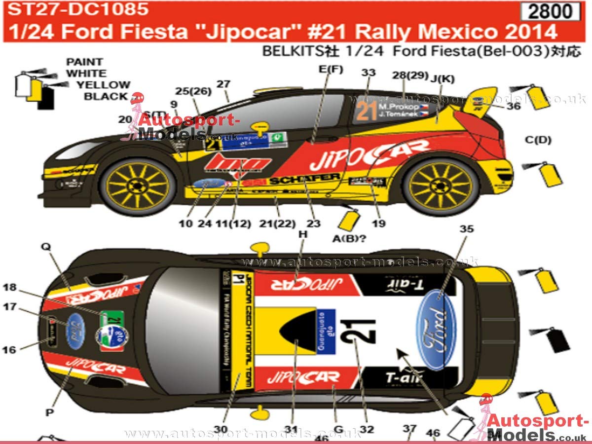 Studio27 Ford Fiesta Jipocar 21 Rally Mexico 2014 1/24 Japanese Model Scale Car Decal- Japan Figure Store - #1 Bring To You The Best Japanese Goods