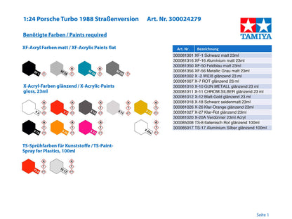 TAMIYA 24279 Porsche 911 Turbo 1988 1/24 Scale Kit- Japan Figure Store - #1 Bring To You The Best Japanese Goods