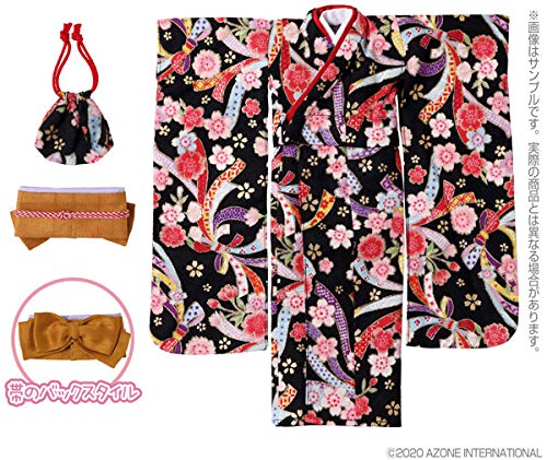 1/6 Pnm Kimono Set For Pureneemo ~Sakurashi~ Black (For Doll)- Japan Figure Store - #1 Bring To You The Best Japanese Goods