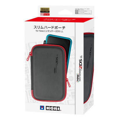 HORI Slim Hard Pouch Black & Red For New Nintendo 2Ds Ll- Japan Figure Store - #1 Bring To You The Best Japanese Goods