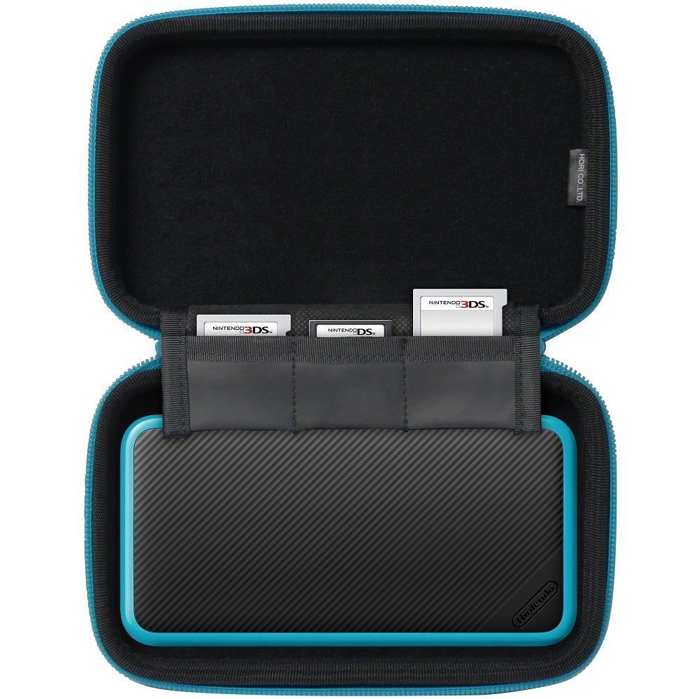 HORI Slim Hard Pouch Black & Turquoise For New Nintendo 2Ds Ll- Japan Figure Store - #1 Bring To You The Best Japanese Goods