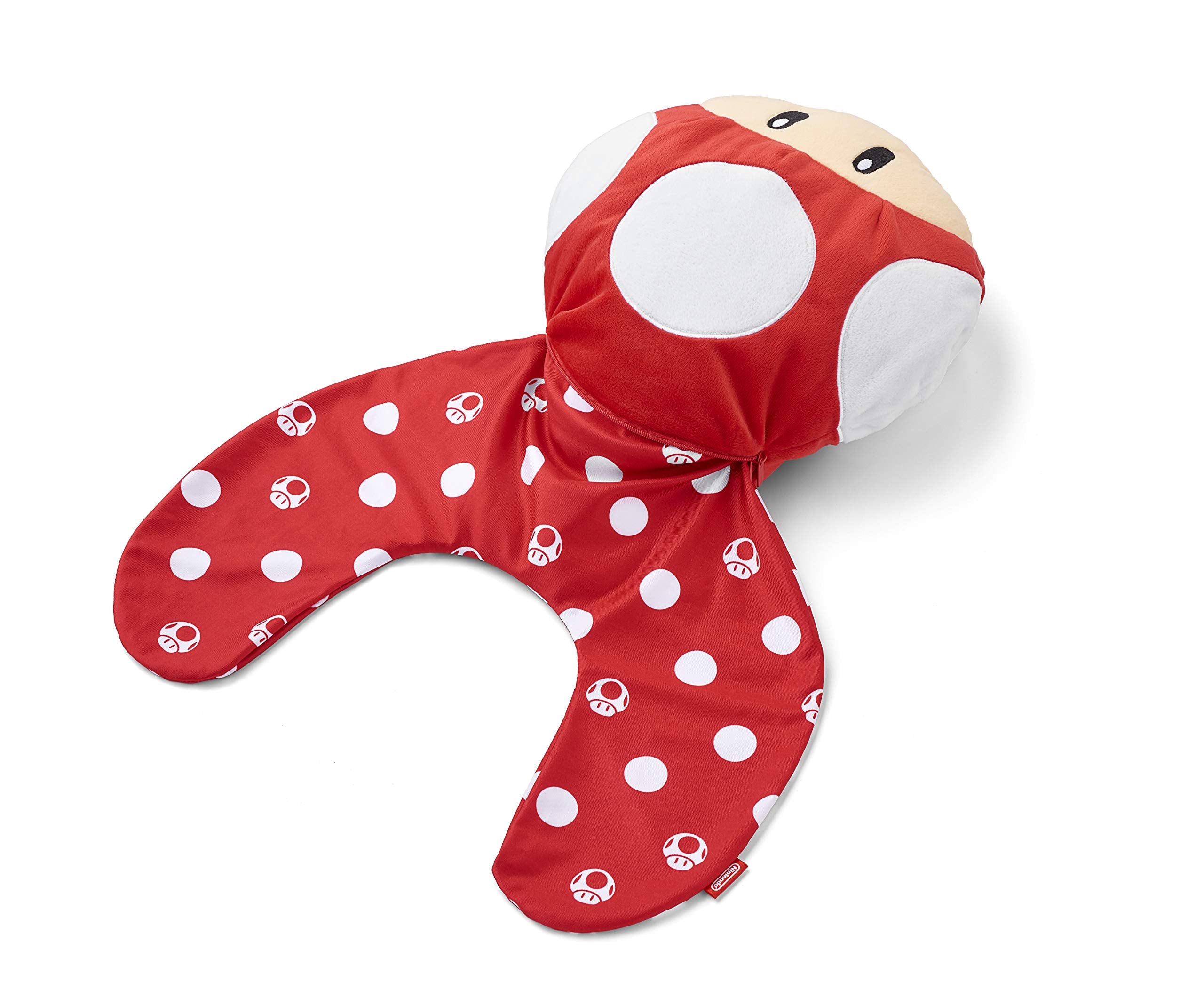 NINTENDO Super Mario Travel Reversible Neck Pillow Super Mushroom- Japan Figure Store - #1 Bring To You The Best Japanese Goods