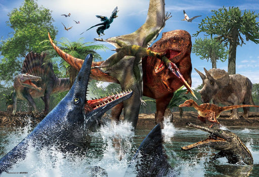 Beverly Jigsaw Puzzle 40-006 Tyrannosaurus Rex Vs Mosasaurus (40 L-Pieces) Dinosaur Puzzle- Japan Figure Store - #1 Bring To You The Best Japanese Goods