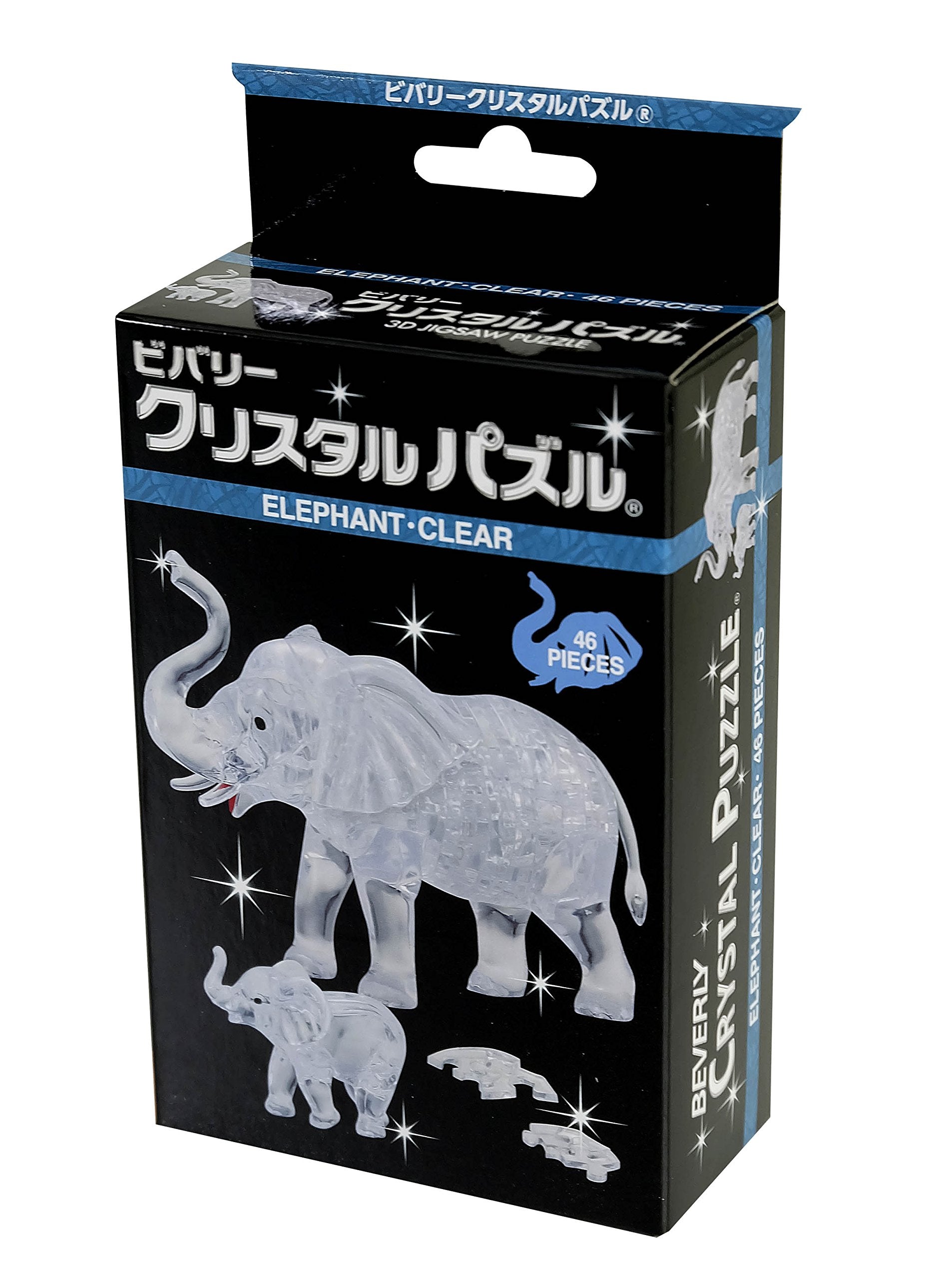 BEVERLY Crystal 3D Puzzle 486503 Elephant Clear 46 Pieces- Japan Figure Store - #1 Bring To You The Best Japanese Goods