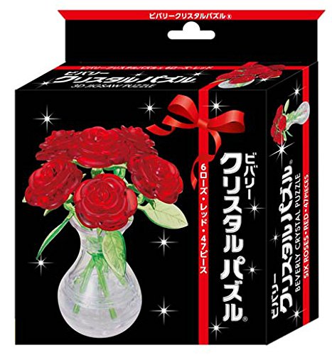Beverly Crystal 3D Puzzle 485391 Six Roses Red (47 Pieces) Crystal 3D Flower Puzzle- Japan Figure Store - #1 Bring To You The Best Japanese Goods