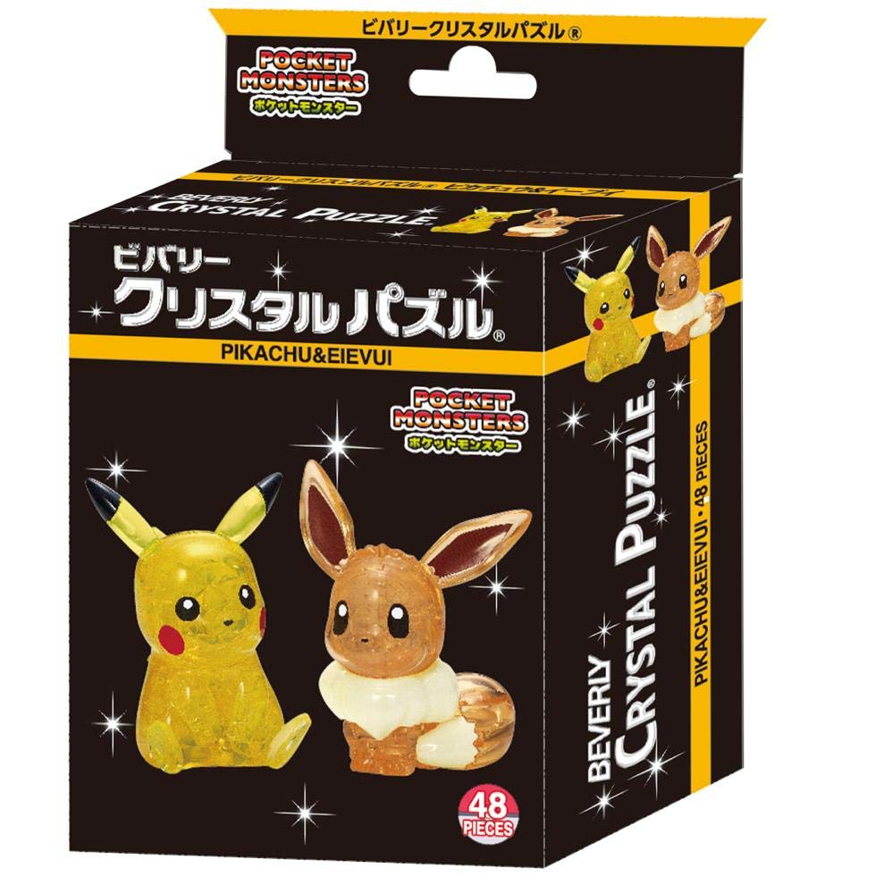 Beverly Crystal 3D Puzzle Pokemon Pikachu & Eievui (48 Pieces) Pokemon 3D Jigsaw Puzzle- Japan Figure Store - #1 Bring To You The Best Japanese Goods