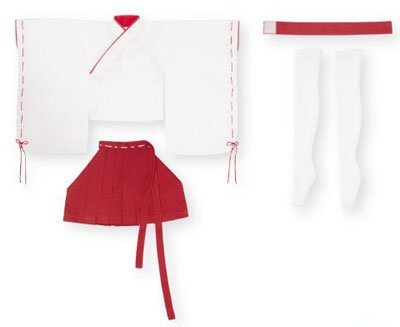 AZONE Far083-Red 50Cm Doll Mini Length Miko Clothes Set White X Red- Japan Figure Store - #1 Bring To You The Best Japanese Goods