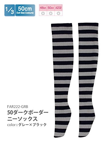 AZONE Far222-Grb For 50Cm Doll Dark Border Thigh Thighs Gray X Black- Japan Figure Store - #1 Bring To You The Best Japanese Goods