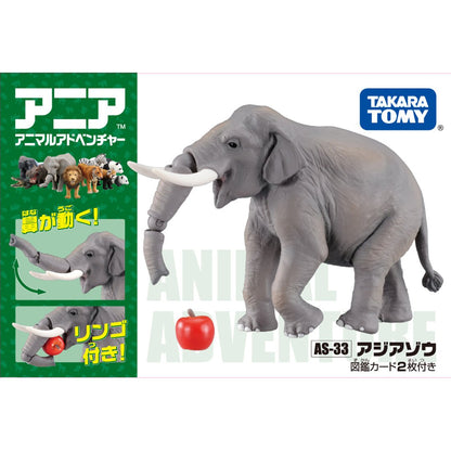 TAKARA TOMY As-33 Animal Adventure Asian Elephant Figure- Japan Figure Store - #1 Bring To You The Best Japanese Goods