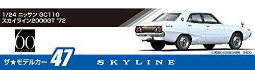 Aoshima 1/24 Nissan Gc110 Skyline 2000gt '72 Plastic Model Kit