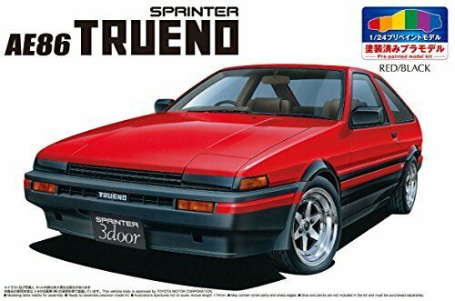 Aoshima 1/24 Toyota Ae86 Trueno '83 Red/black Plastic Model Kit