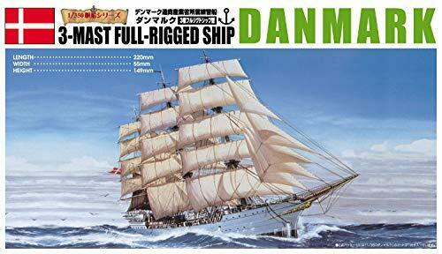 Aoshima 1/350 Scale Sailing Ship Danmark Plastic Model Kit