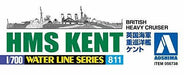 Aoshima 1/700 No.811 British Heavy Cruiser Hmskent Model Kit