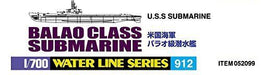 Aoshima 1/700 U.s. Navy Balao Class Submarine Plastic Model Kit