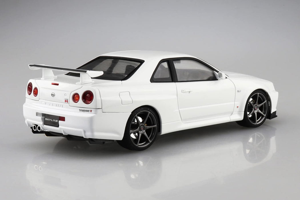 Aoshima Bunka Kyozai 1/24 Pre-Paint Model Series Nissan Bnr34 Skyline Gt-R V・Spec Ii 2000 White Plastic Model 03-B- Japan Figure Store - #1 Bring To You The Best Japanese Goods
