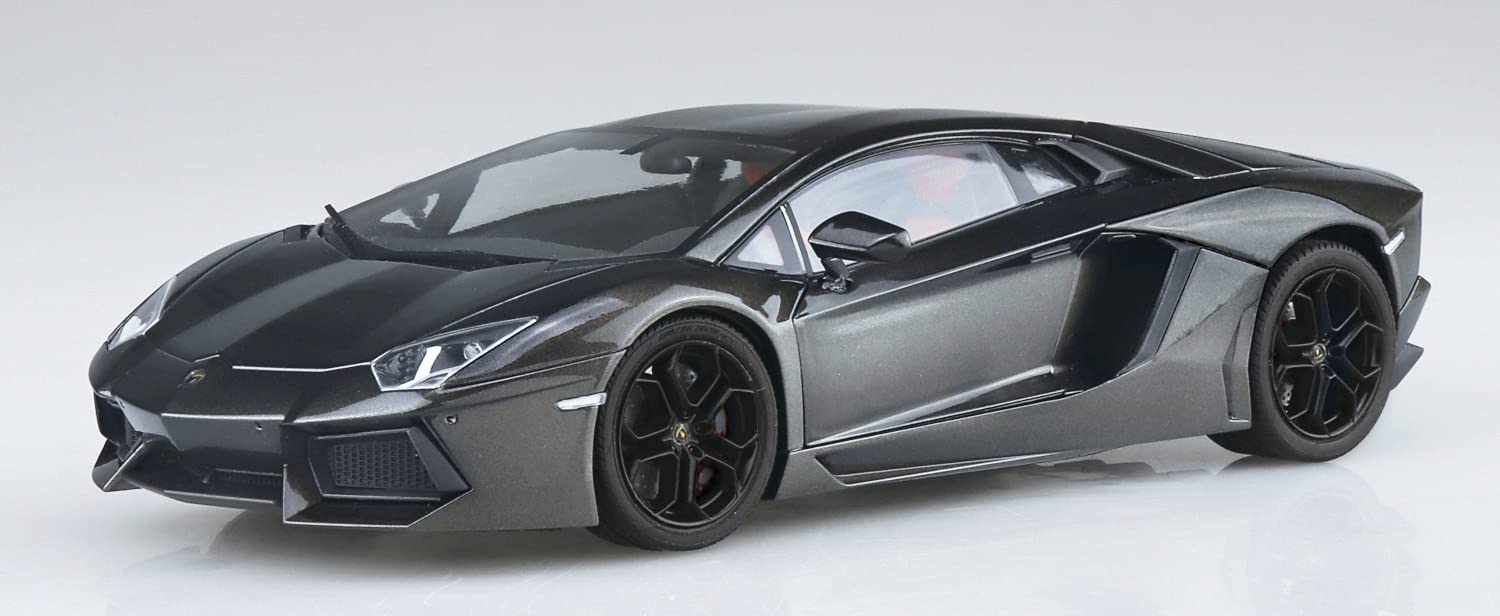 AOSHIMA Pre-Painted 1/24 Lamborghini Aventador '11 Gunmetal Grey Plastic Model- Japan Figure Store - #1 Bring To You The Best Japanese Goods