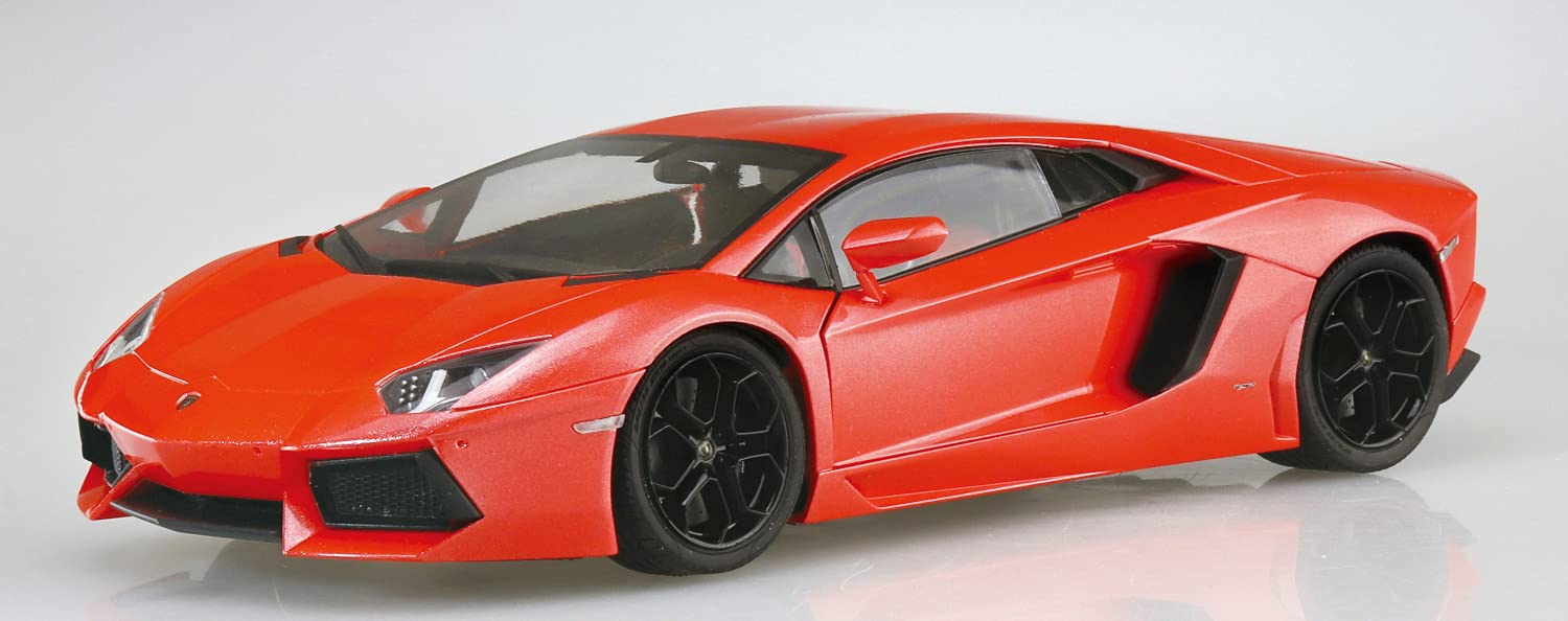 AOSHIMA Pre-Painted 1/24 Lamborghini Aventador '11 Orange Pearl Plastic Model- Japan Figure Store - #1 Bring To You The Best Japanese Goods