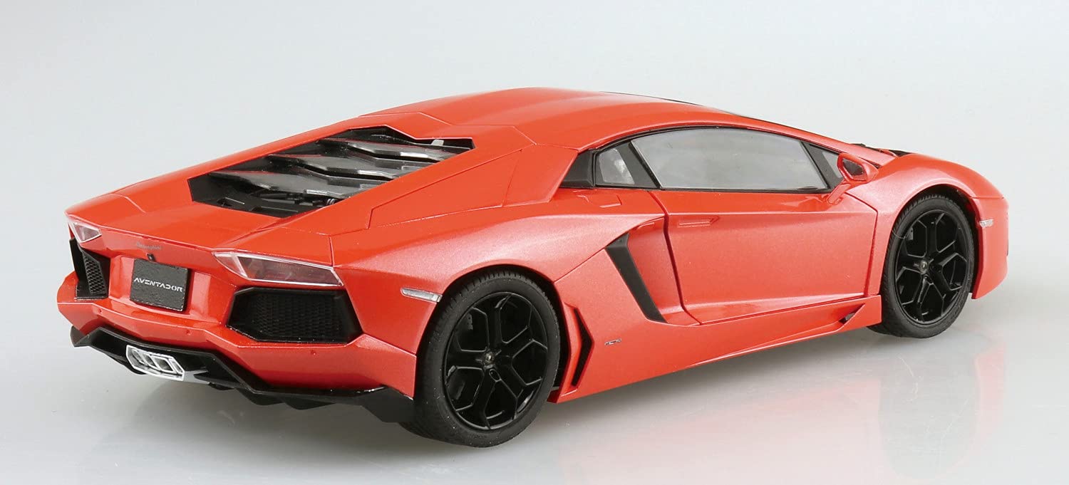 AOSHIMA Pre-Painted 1/24 Lamborghini Aventador '11 Orange Pearl Plastic Model- Japan Figure Store - #1 Bring To You The Best Japanese Goods