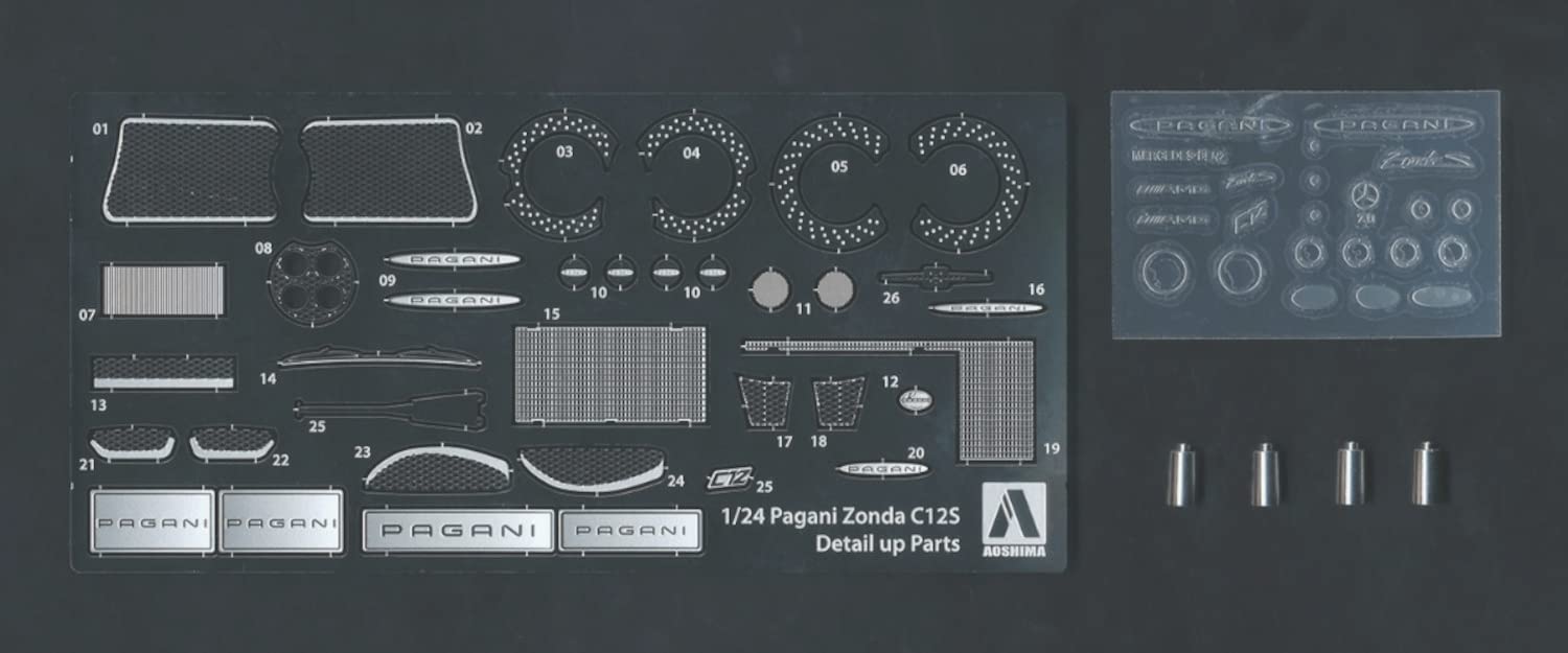AOSHIMA The Super Car No.7 1/24 '00 Pagani Zonda C12S Plastic Model Detail Up Parts- Japan Figure Store - #1 Bring To You The Best Japanese Goods