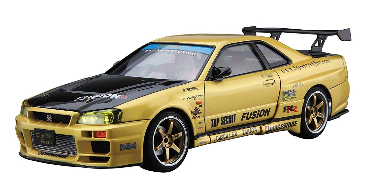 AOSHIMA The Tuned Car 1/24 Nissan Top Secret Bnr34 Skyline Gt-R '02 Plastic Model- Japan Figure Store - #1 Bring To You The Best Japanese Goods