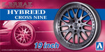 AOSHIMA The Tuned Car 1/24 K-Break Hybreed Cross 9 19-Inch Tire & Wheel Set- Japan Figure Store - #1 Bring To You The Best Japanese Goods