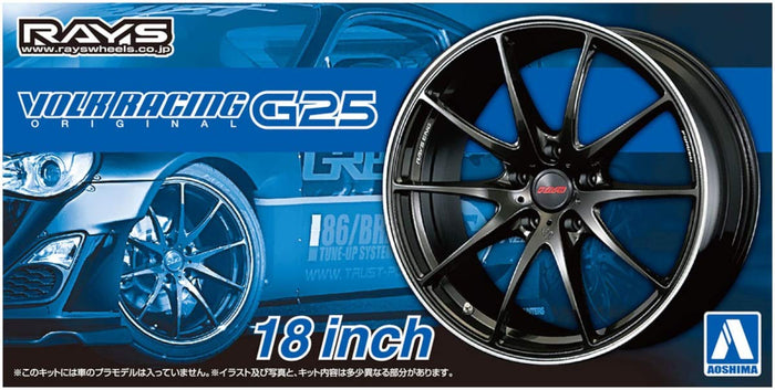 AOSHIMA The Tuned Car 1/24 Volk Racing G25 18-Inch Tire & Wheel Set- Japan Figure Store - #1 Bring To You The Best Japanese Goods