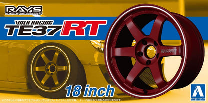 AOSHIMA Tuned Parts 1/24 Volk Racing Te37Rt 18Inch Tire & Wheel Set- Japan Figure Store - #1 Bring To You The Best Japanese Goods