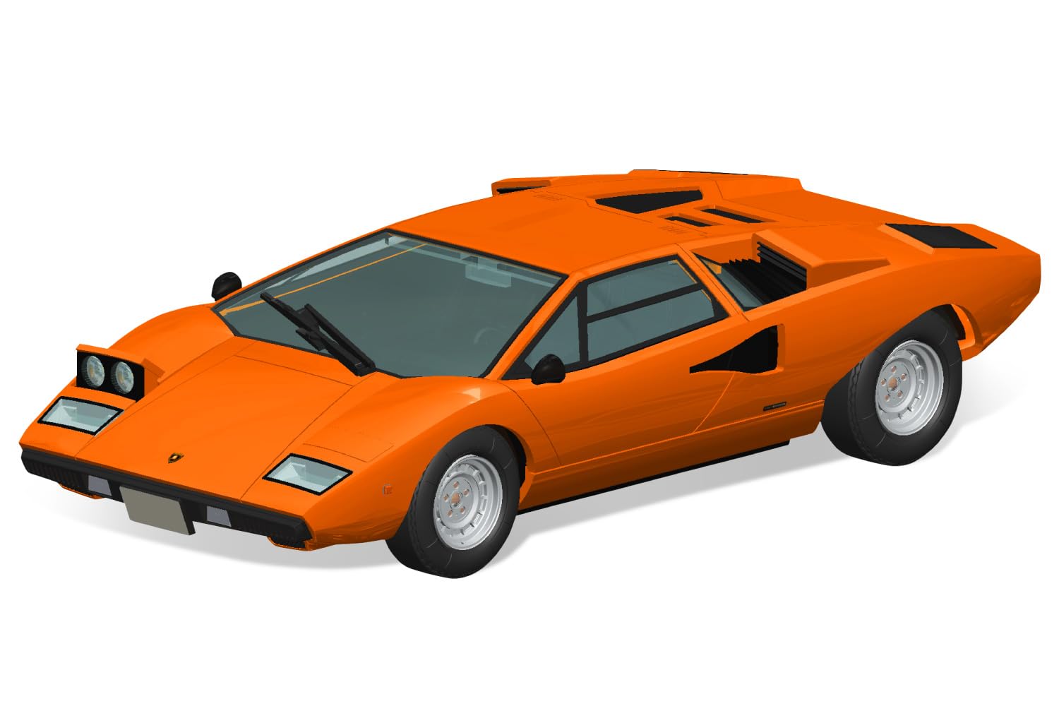 Aoshima Bunka Kyozai 1/32 Lamborghini Countach Lp400 Orange Model Kit Japan- Japan Figure Store - #1 Bring To You The Best Japanese Goods