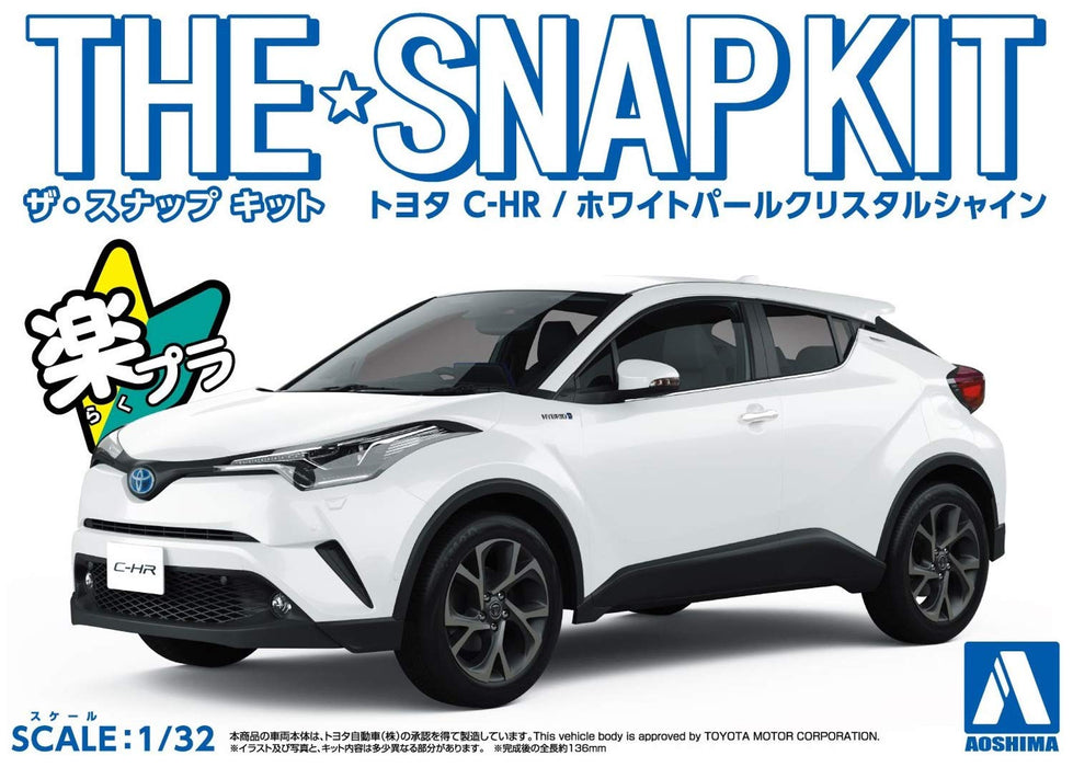 AOSHIMA 56349 06-A Toyota C-Hr White Pearl Crystal Shine 1/32 Scale Pre-Painted Snap-Fit Kit- Japan Figure Store - #1 Bring To You The Best Japanese Goods