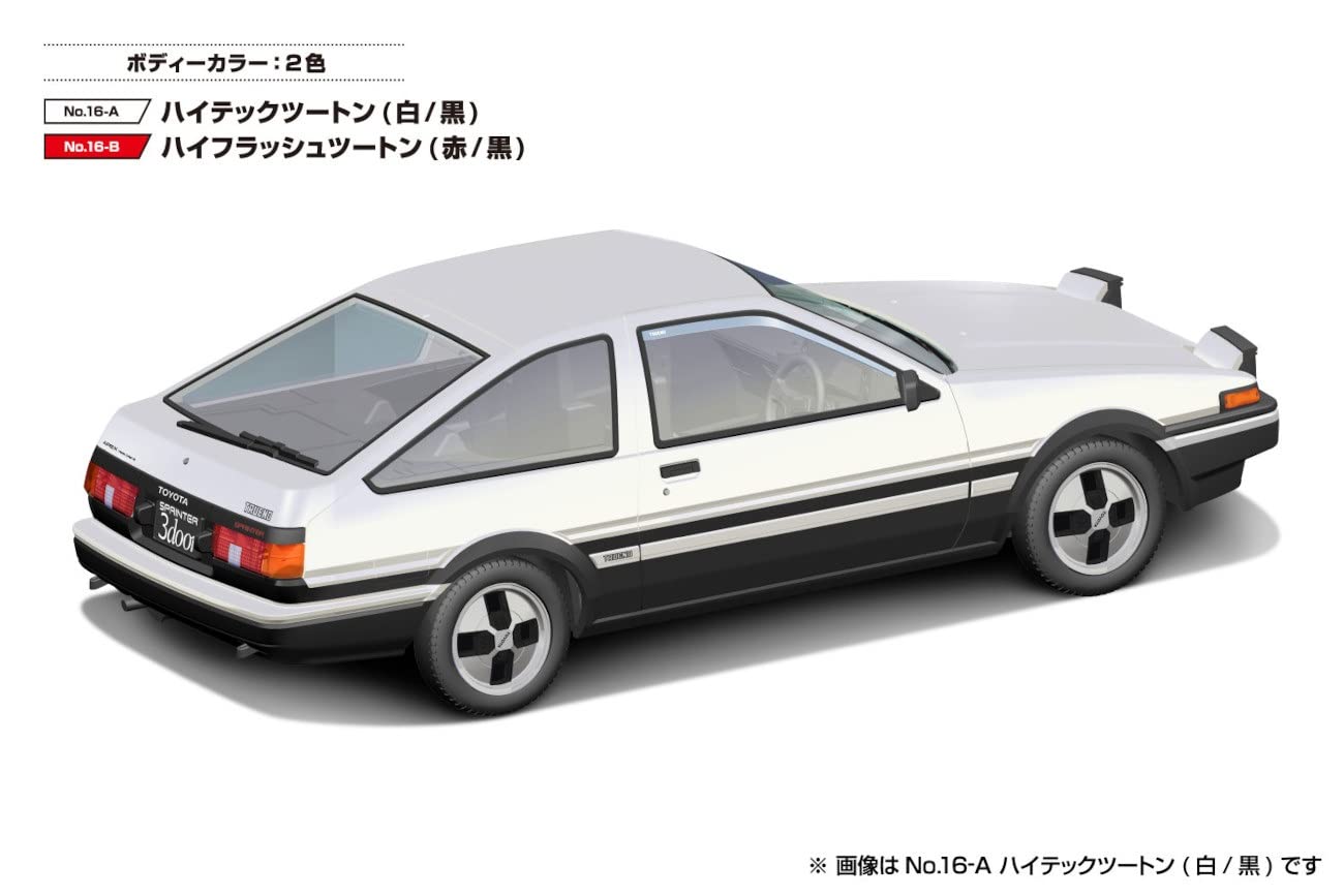AOSHIMA The Snap Kit 1/32 Toyota Sprinter Trueno High Flash Two Tone R/B Plastic Model- Japan Figure Store - #1 Bring To You The Best Japanese Goods