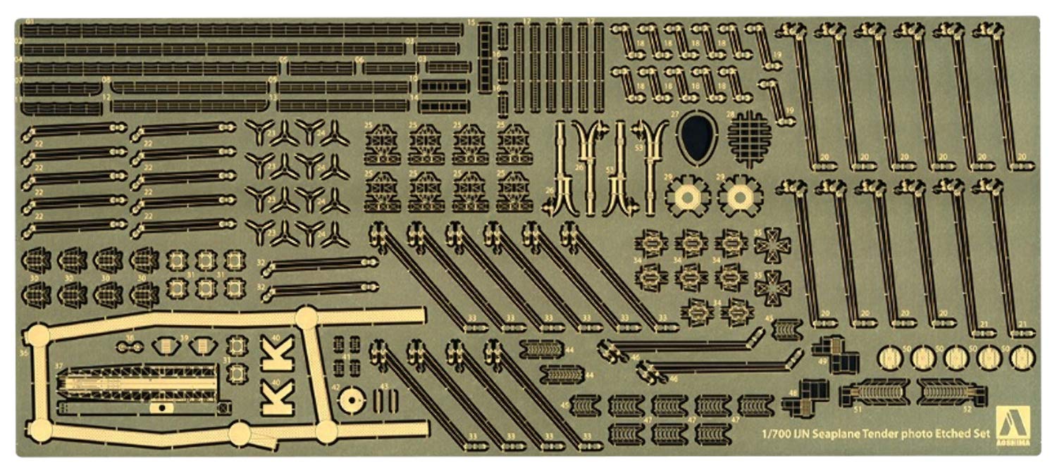 AOSHIMA Waterline 1/700 Detail Up Parts For Ijn Seaplane Tender Kimikawa-Maru Photo Etched Parts- Japan Figure Store - #1 Bring To You The Best Japanese Goods
