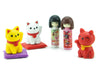 Iwako Japanese Kokeshi & Lucky Cat Blister Pack Funny Eraser- Japan Figure Store - #1 Bring To You The Best Japanese Goods