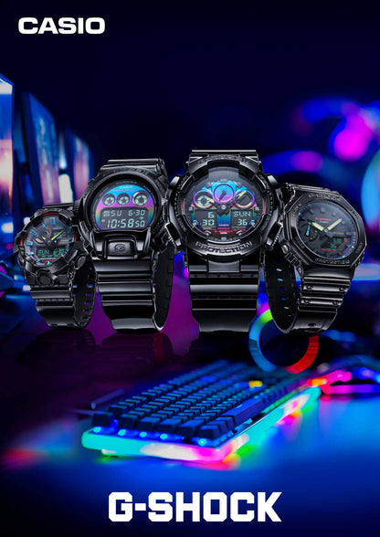 Casio G-Shock GA-2100RGB-1AJF Men's Black Watch Virtual Rainbow Gamer's Series - Genuine Domestic Product- Japan Figure Store - #1 Bring To You The Best Japanese Goods