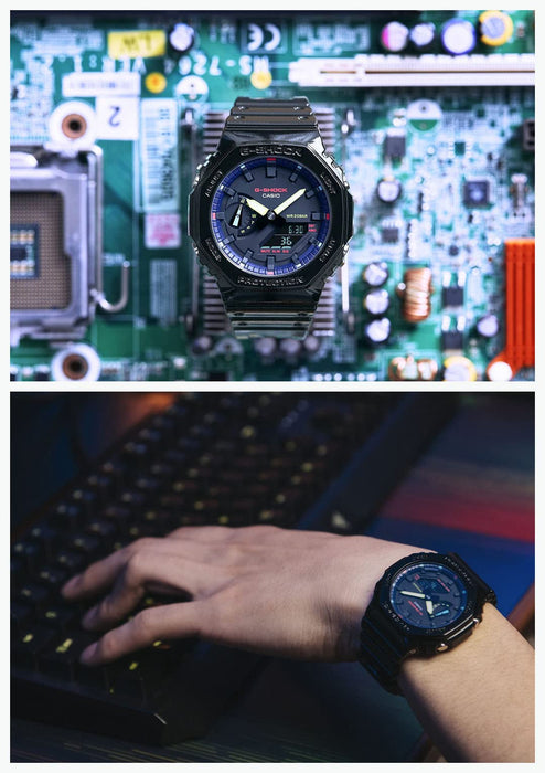 Casio G-Shock GA-2100RGB-1AJF Men's Black Watch Virtual Rainbow Gamer's Series - Genuine Domestic Product- Japan Figure Store - #1 Bring To You The Best Japanese Goods
