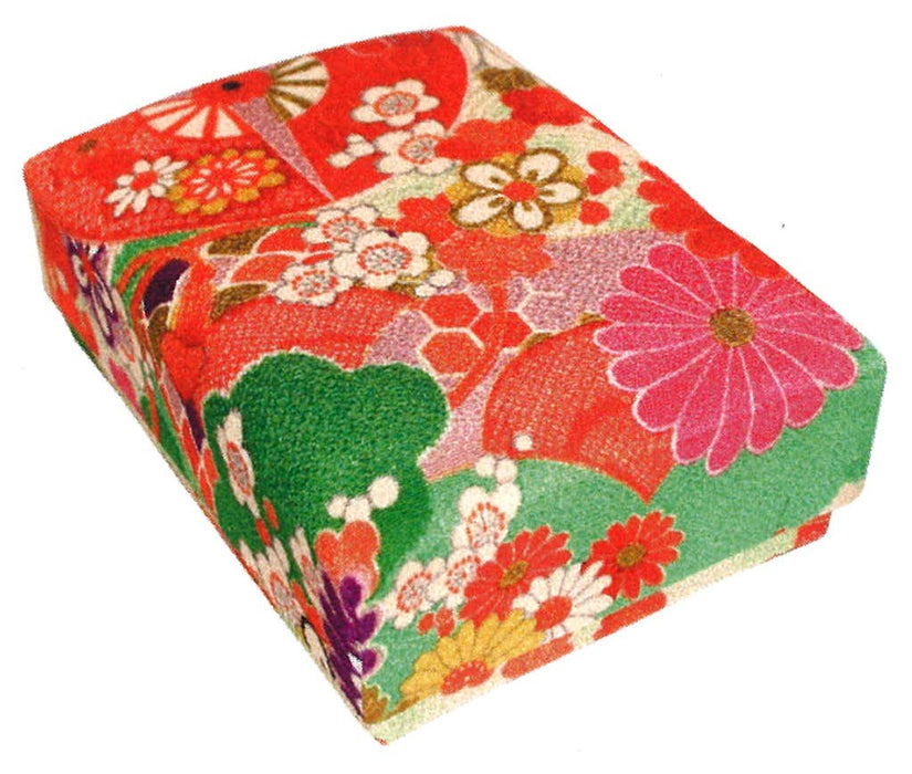 Jhands Chirimen Kimono Pattern Medium Green Paperback Box - Made In Japan- Japan Figure Store - #1 Bring To You The Best Japanese Goods