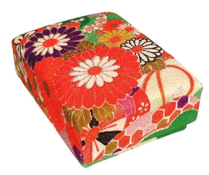 Jhands Chirimen Paperback Box Kimono Pattern Small Green - Japan- Japan Figure Store - #1 Bring To You The Best Japanese Goods