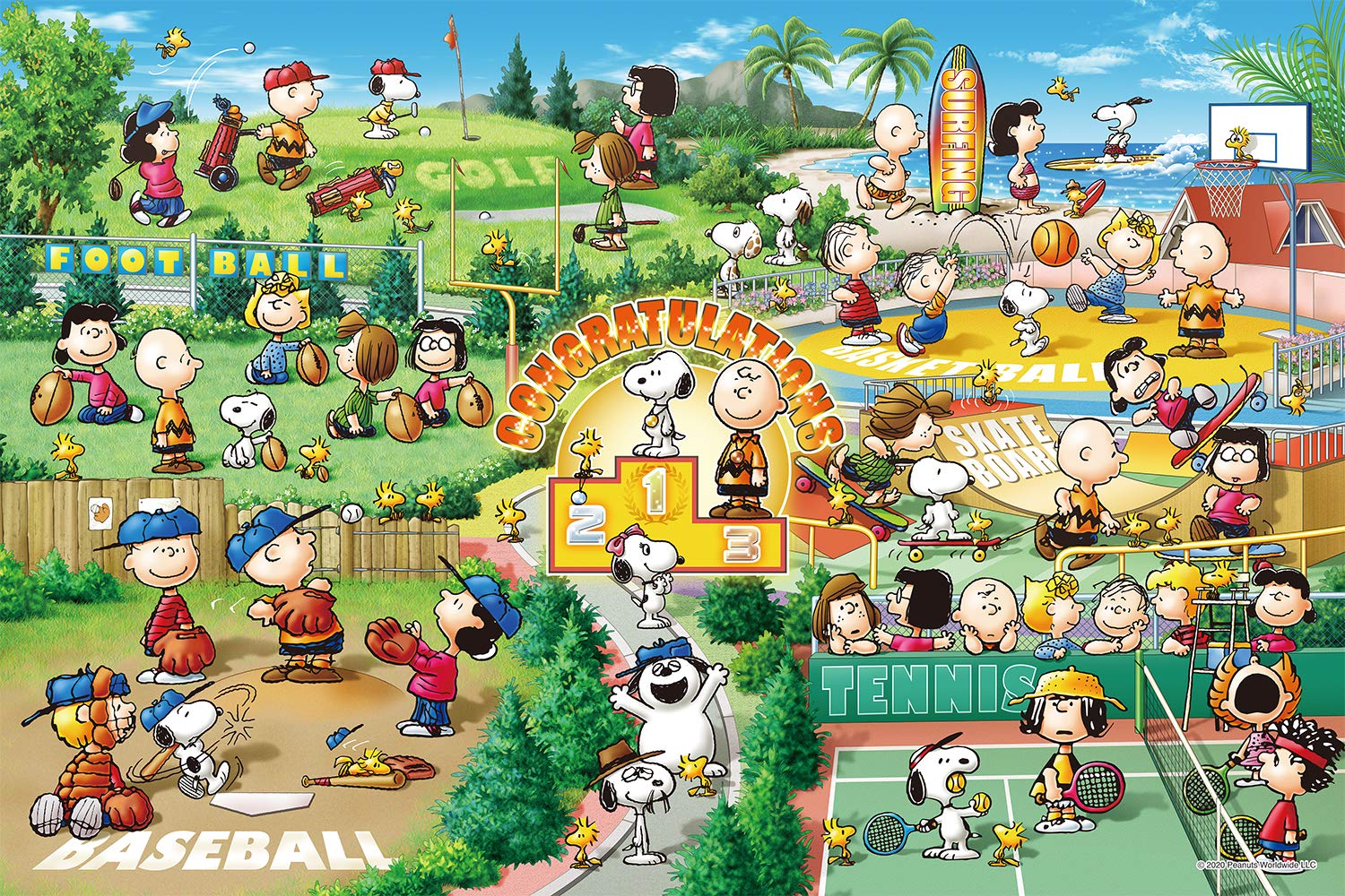 Epoch 1000pc Jigsaw Puzzle Peanuts Snoopy Sports 50x75cm- Japan Figure Store - #1 Bring To You The Best Japanese Goods