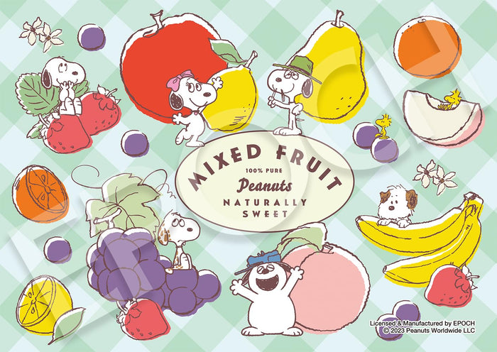 Epoch 216pc Peanuts Snoopy Mixed Fruit Jigsaw Puzzle 55-601 w/Glue Spatula & Score Ticket- Japan Figure Store - #1 Bring To You The Best Japanese Goods