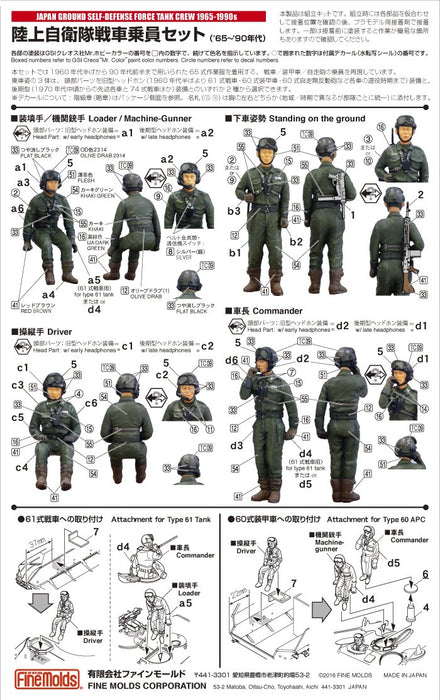 FINE MOLDS 1/35 Jgsdf Tank Crew Set 1965-1990 Plastic Model- Japan Figure Store - #1 Bring To You The Best Japanese Goods