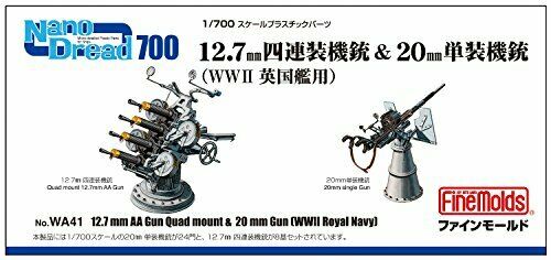 Fine Molds Wa41 12.7mm Aa Gun Quad Mount & 20mm Gun Wwii Royal Navy Model Kit - Japan Figure