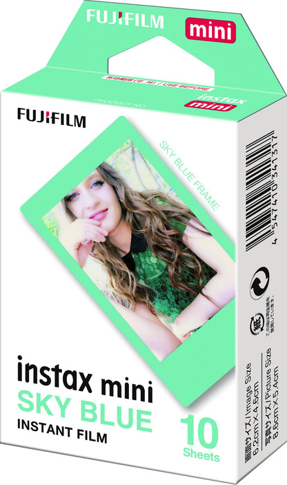 Instax Mini Sky Blue Cheki Film 10 Sheets With Blue Frame From Japan- Japan Figure Store - #1 Bring To You The Best Japanese Goods
