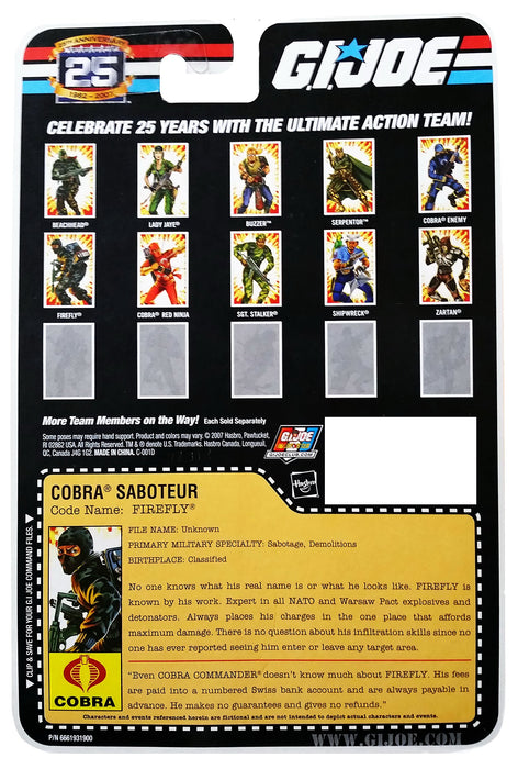 Hasbro Gi Joe 25th #02 Fire Fly Cartoon Toy- Japan Figure Store - #1 Bring To You The Best Japanese Goods