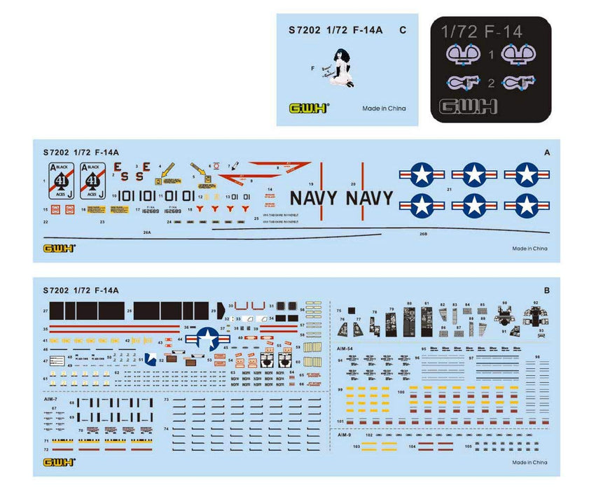 GREAT WALL HOBBY 1/72 Us Navy F-14A Vf-41 Black Aces Plastic Model- Japan Figure Store - #1 Bring To You The Best Japanese Goods