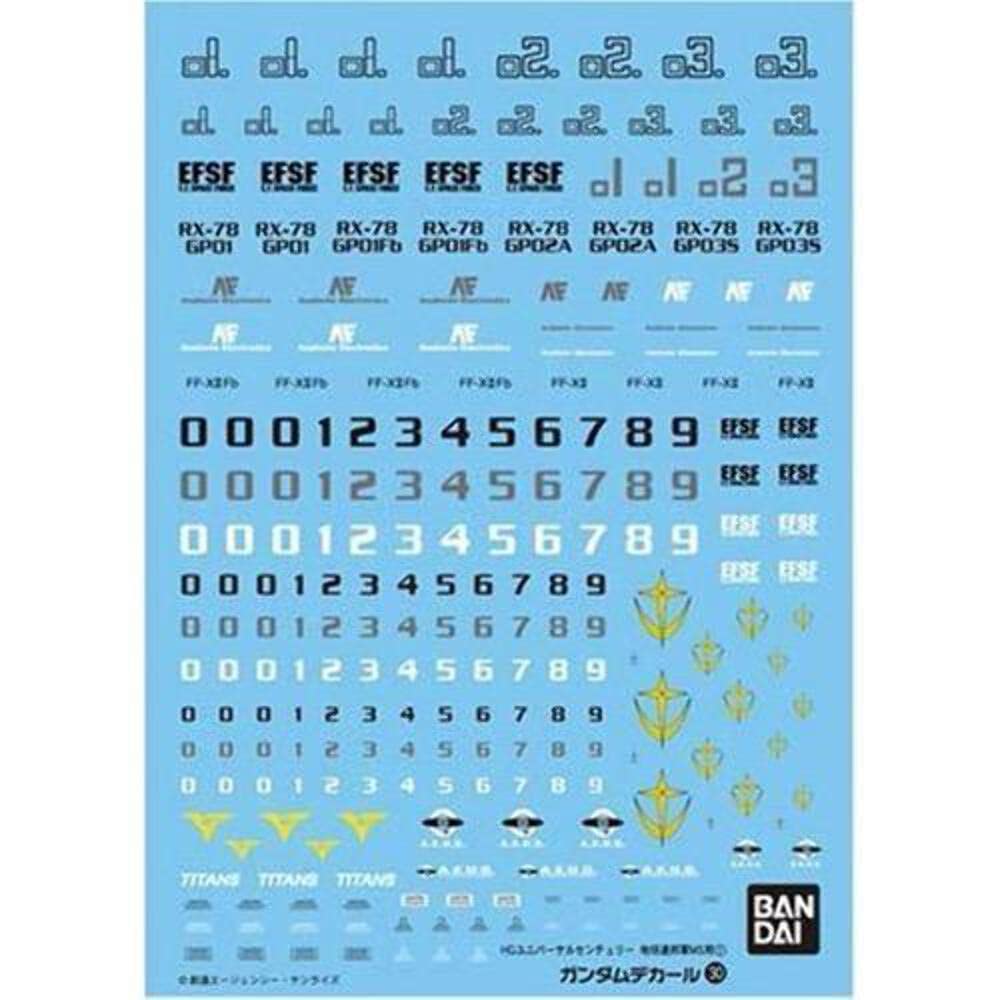 BANDAI - Gundam Decal No.30 For Hguc 1/144 Ms Earth Federation Space Force - 1 - Anaheim Ms- Japan Figure Store - #1 Bring To You The Best Japanese Goods