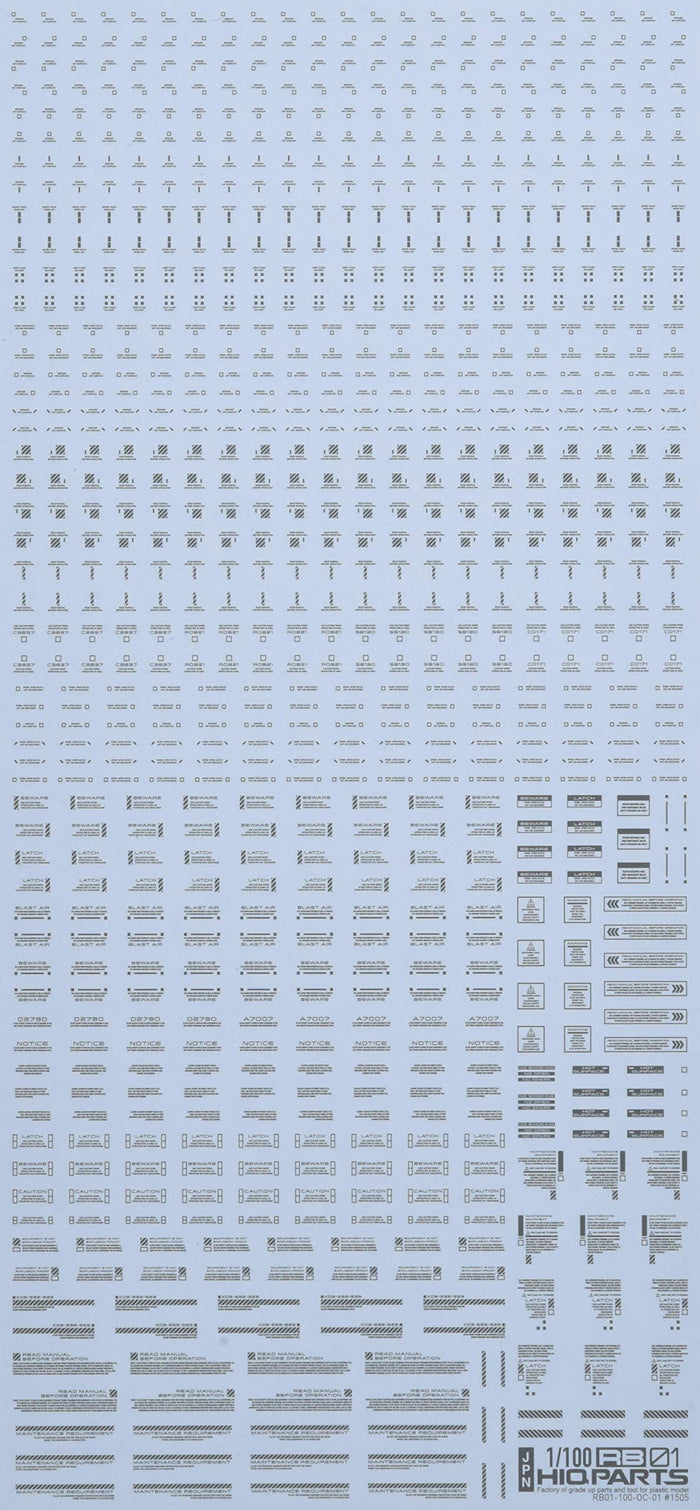 HIQPARTS 1/100 Rb01 Caution Mark Decal Gray- Japan Figure Store - #1 Bring To You The Best Japanese Goods