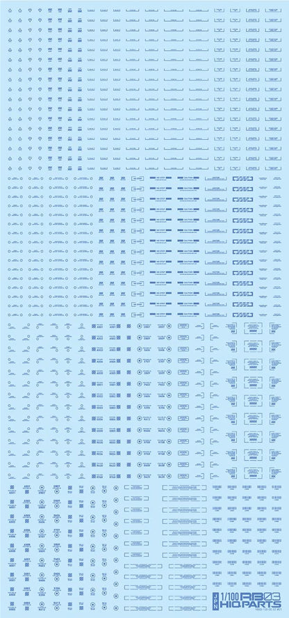 HIQPARTS 1/100 Rb03 Dashboard Decals One Color Blue- Japan Figure Store - #1 Bring To You The Best Japanese Goods