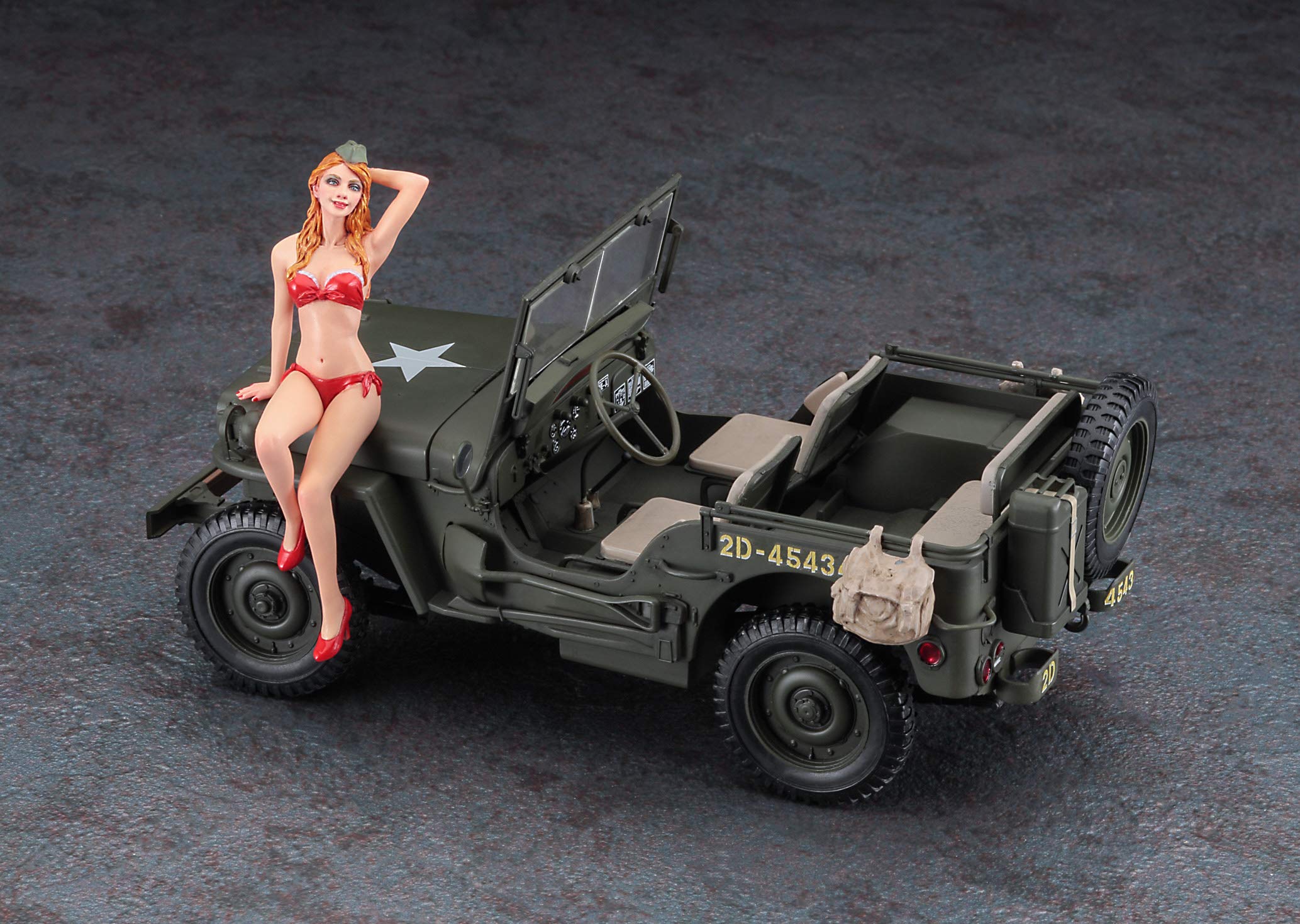 HASEGAWA 22497 1/4-Ton 4X4 Truck W/Blonde Girl Figure 1/24 Scale Kit- Japan Figure Store - #1 Bring To You The Best Japanese Goods