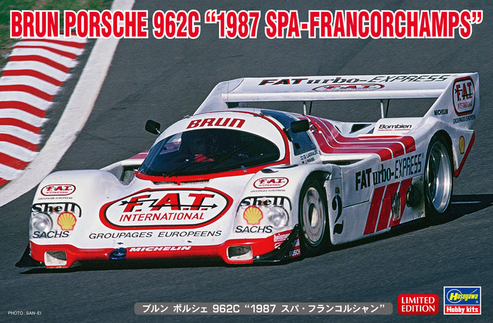 Hasegawa 1/24 Brun Porsche 962C 1987 Spa-Francorchamps Japanese Pvc Racing Car- Japan Figure Store - #1 Bring To You The Best Japanese Goods
