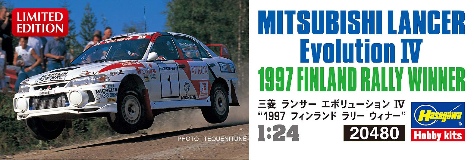 Hasegawa 1/24 Mitsubishi Lancer Evolution IV 1997 Finland Rally Winner Plastic Racing Car- Japan Figure Store - #1 Bring To You The Best Japanese Goods