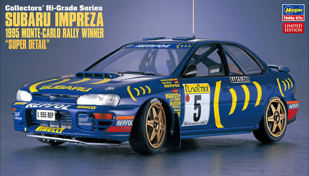 HASEGAWA 1/24 Subaru Impreza 1995 Monte Carlo Rally Winner Super Detail Plastic Model- Japan Figure Store - #1 Bring To You The Best Japanese Goods